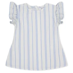 Hello World Baby Girl Frill Top And Print Short Set in Multi