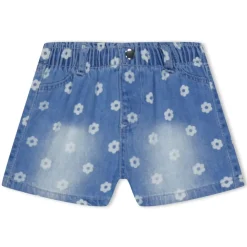 Hello World Baby Girl Frill Top And Print Short Set in Multi