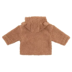 Hello World Bear Borg Hooded Teddy Jacket in Brown