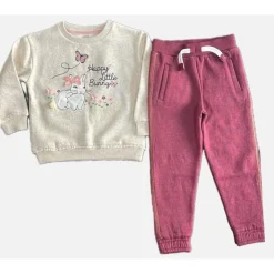 Hello World Bunny Sweater Set Babies in White