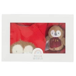 Hello World Robin Clothing Set Babies in Red