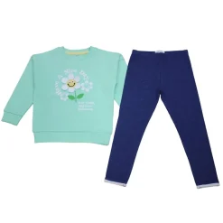 Hello World Sweatshirt And Leggings Set in Green