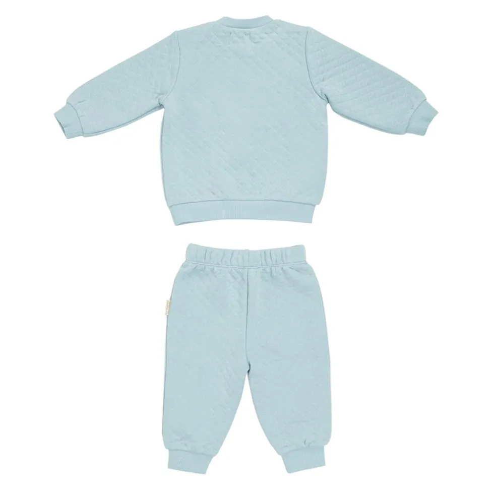 Hello World W Bb Fox Quilt in Blue