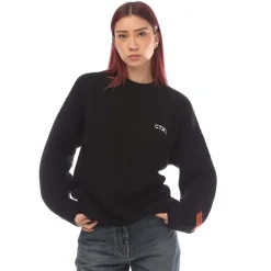 Heron Preston CTNMB Knitted Oversized Crewneck Sweater in Black-White