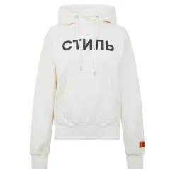 Heron Preston CTNMB Lettering Hooded Sweatshirt in White