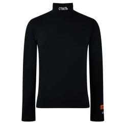 Heron Preston Long Sleeve Slim Fit Lettering Sweater in Black