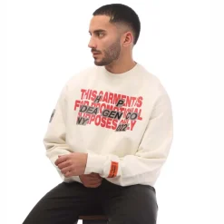 Heron Preston Promo Only Crewneck Sweatshirt in White red