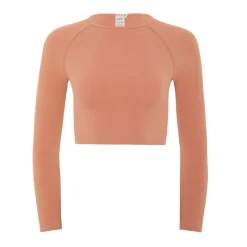 HIIT Balloon Sleeve Cropped Slim Fit Sweater in Orange