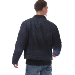 Hugo Adjustable Hem Denim Jacket in Dark Blue