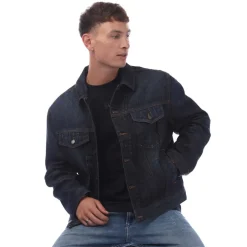 Hugo Adjustable Hem Denim Jacket in Dark Blue