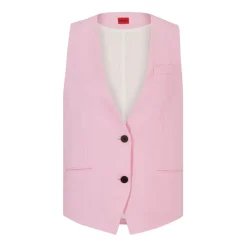 Hugo Amonalie Oversized-Fit Waistcoat in Pink