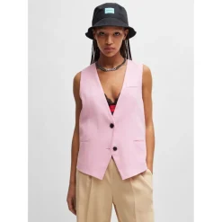 Hugo Amonalie Oversized-Fit Waistcoat in Pink