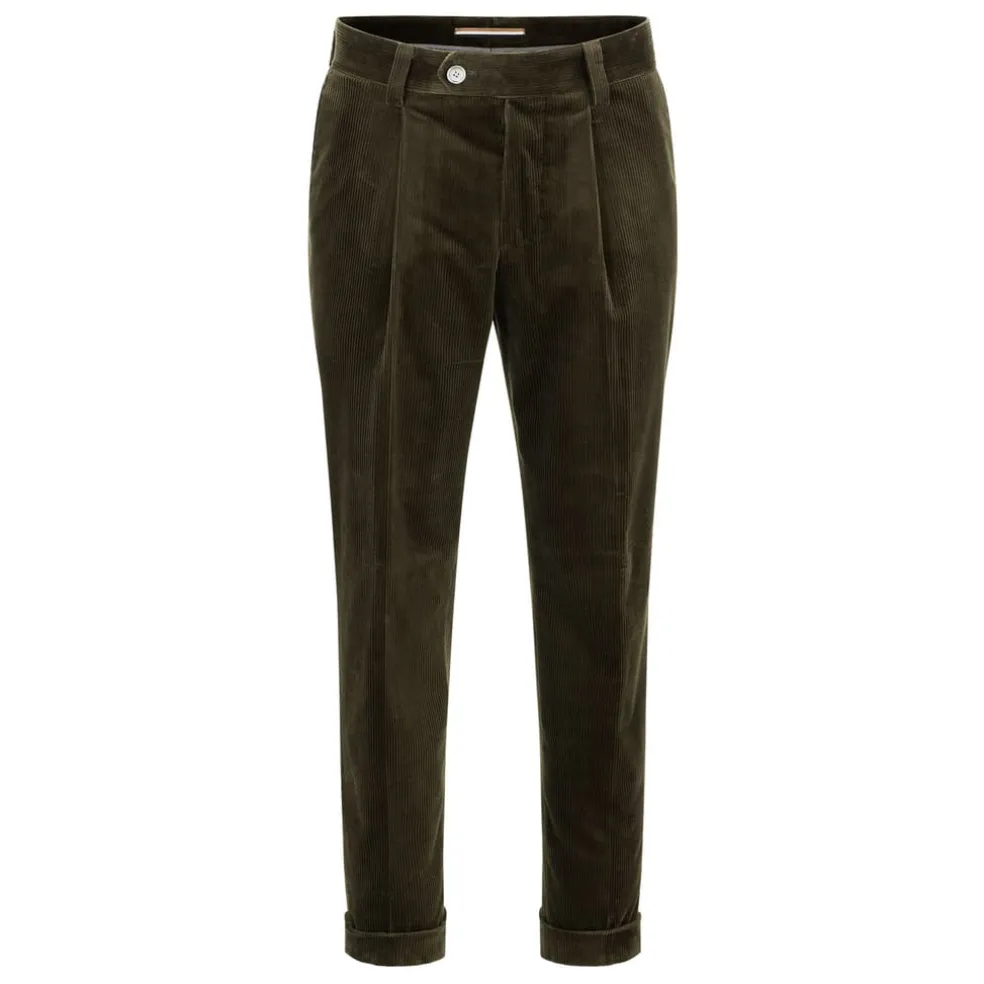 Hugo Boss H-Perin Pleat Trousers in Green