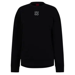 Hugo Crew Neck Long Sleeve Regular Fit Sweater in Black