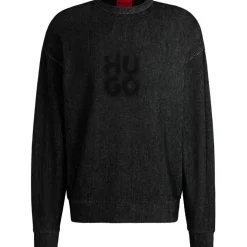 Hugo Crew Neck Relaxed Fit Sweater in Black