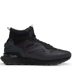 Hugo Cubite Hi-Top Trainers in Black