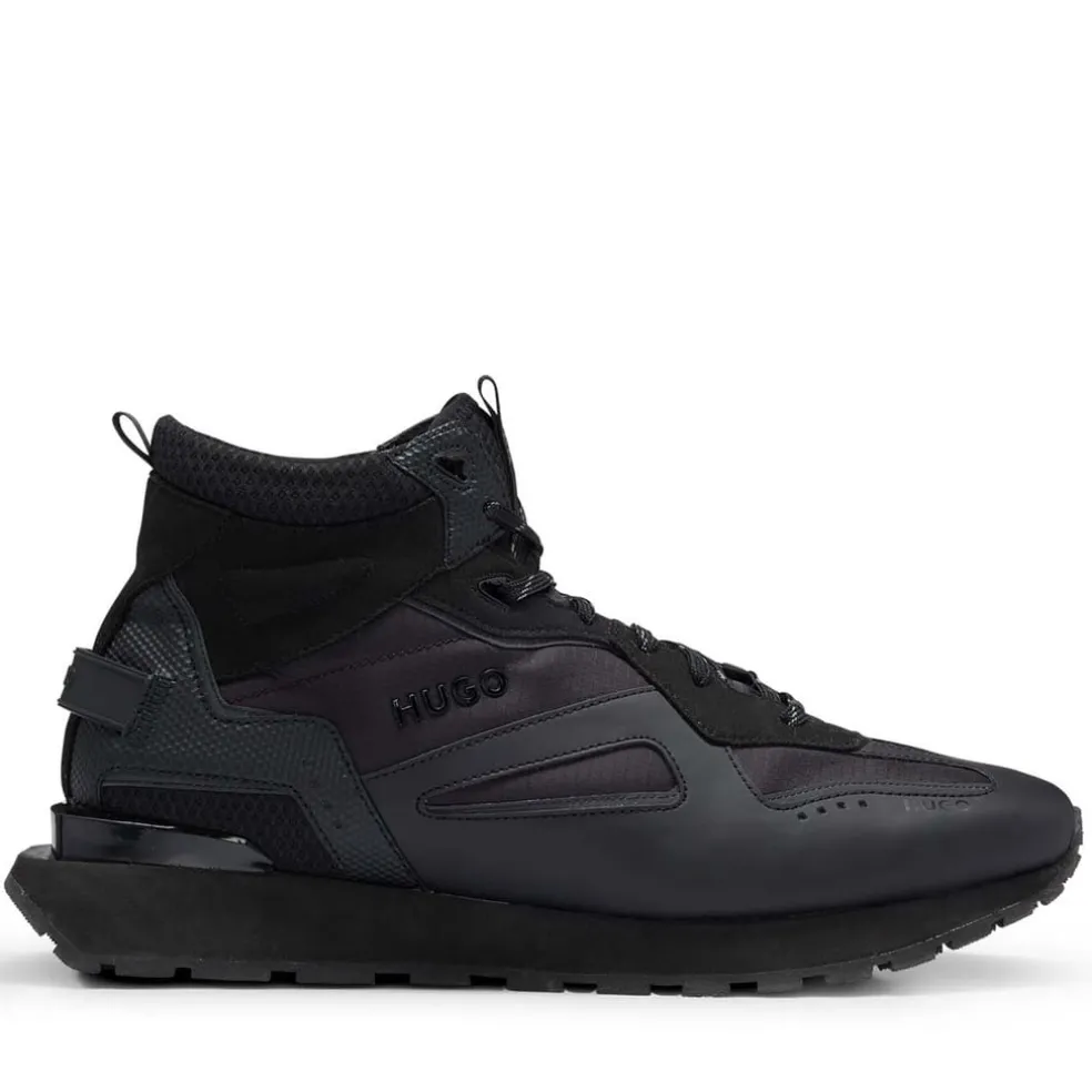 Hugo Cubite Hi-Top Trainers in Black