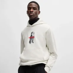 Hugo Dartchon Animal Graphic Hoodie in Natural