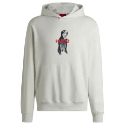 Hugo Dartchon Animal Graphic Hoodie in Natural