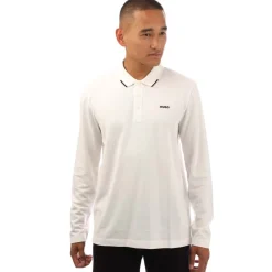 Hugo Derrikos Logo Detail Polo Shirt in Natural