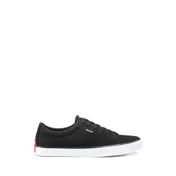 Hugo Dyer Canvas Tennis Trainers in Black