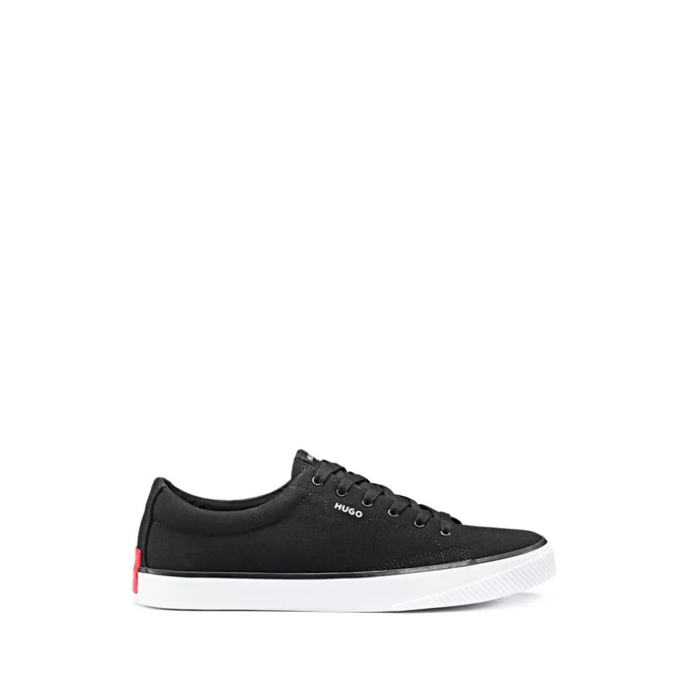 Hugo Dyer Canvas Tennis Trainers in Black