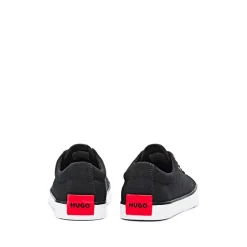 Hugo Dyer Canvas Tennis Trainers in Black
