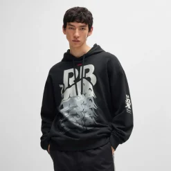 Hugo Dynamic Branding Hoodie in Black