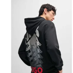Hugo Dynamic Branding Hoodie in Black