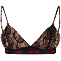 Hugo Exotika Snake Skin Pattern Triangle Bikini Top in Brown