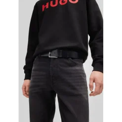 Hugo Giaspo Leather Belt in Black