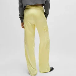 Hugo Hakila-1 Relaxed-Fit Cargo Trousers in Yellow