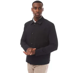 Hugo Hellys Slim-Fit Overshirt in Dark Blue