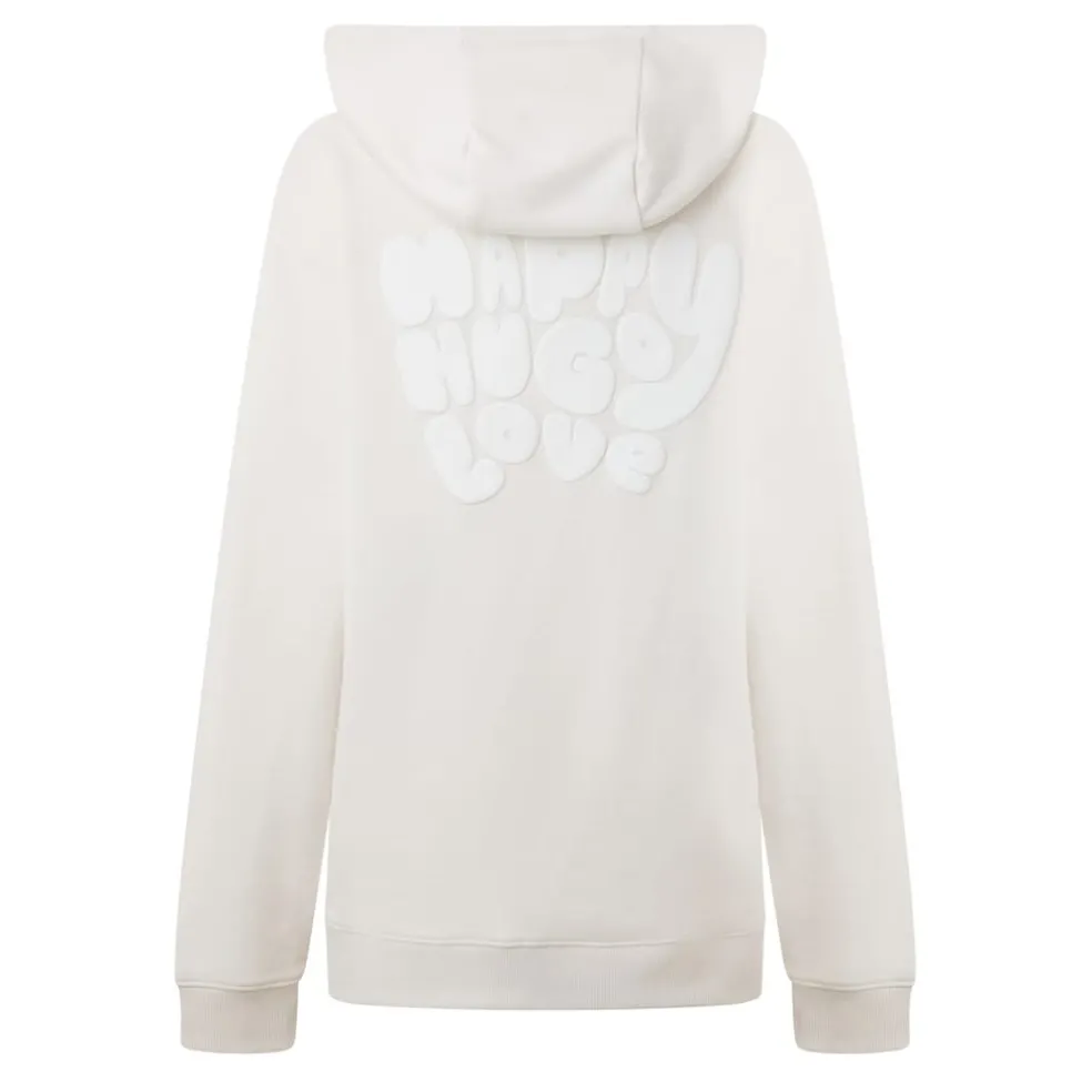 Hugo Hooded Relaxed Fit Lettering Sweatshirt in White