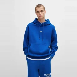 Hugo Hooded Relaxed Fit Long Sleeve Sweatshirt in Blue