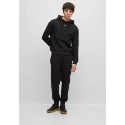 Hugo Hooded Relaxed Fit Long Sleeve Sweatshirt in Black