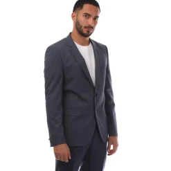 Hugo Houndstooth Extra Slim-Fit Jacket in Dark Blue