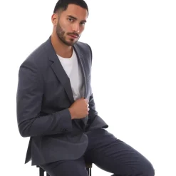 Hugo Houndstooth Extra Slim-Fit Jacket in Dark Blue