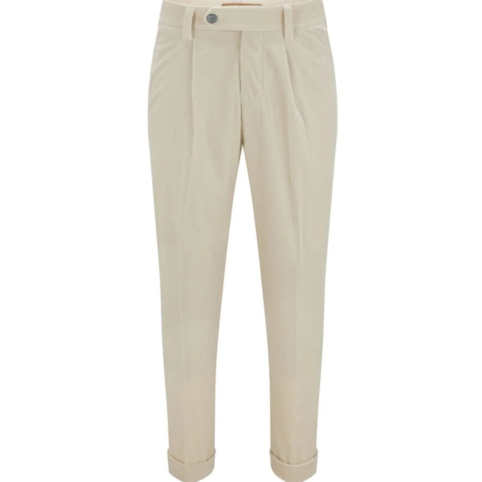 Hugo H-Perin Pleat Trousers in White