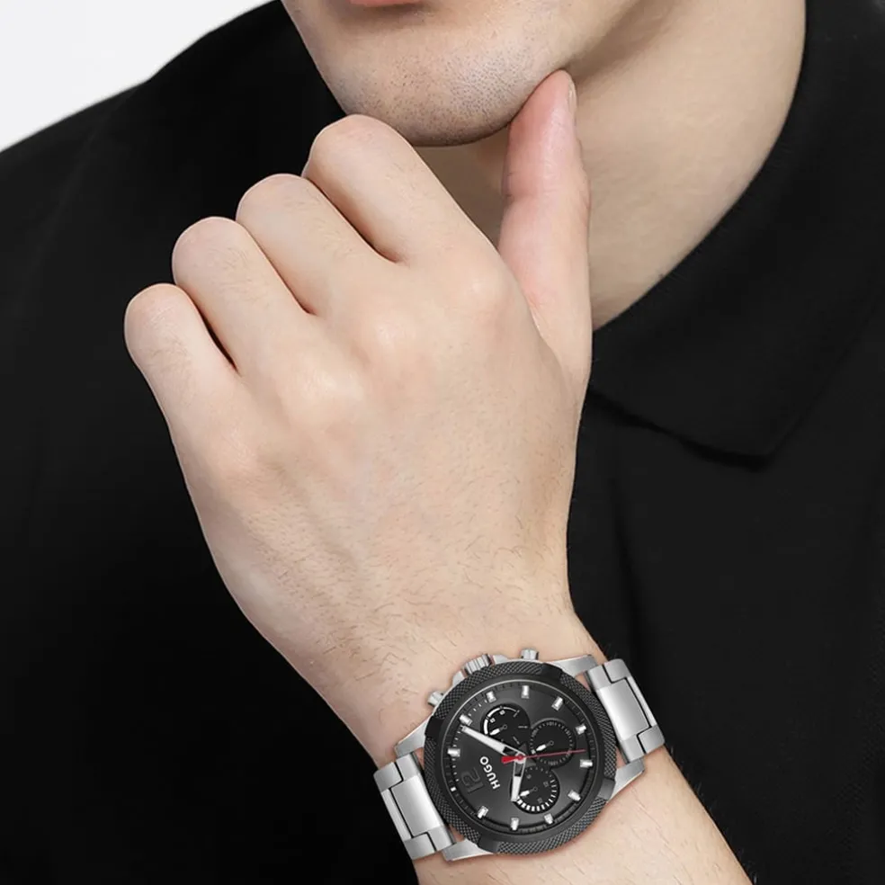 Hugo Impress For Him Bracelet Watch Mens in Silver