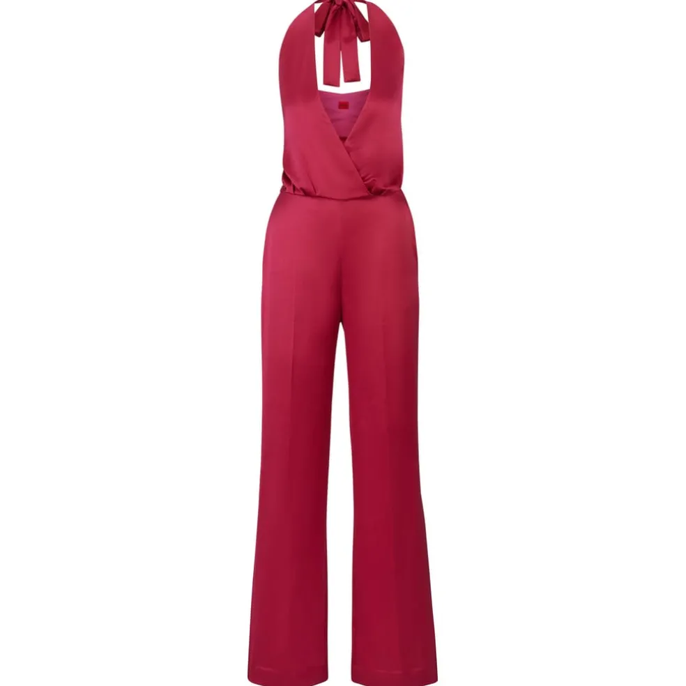 Hugo Kapagna-1 Satin Jumpsuit in Pink