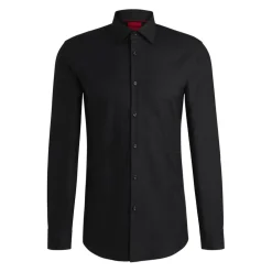 Hugo Kenno Checkerboard Print Shirt in Black
