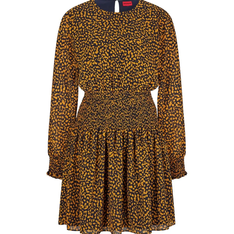 Hugo Kolinis-1 Printed Dress in Orange black