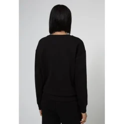 Hugo Label Crew Neck Sweater in Black