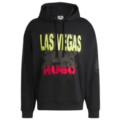 Hugo Las Vegas Special Artwork Hoodie in Black
