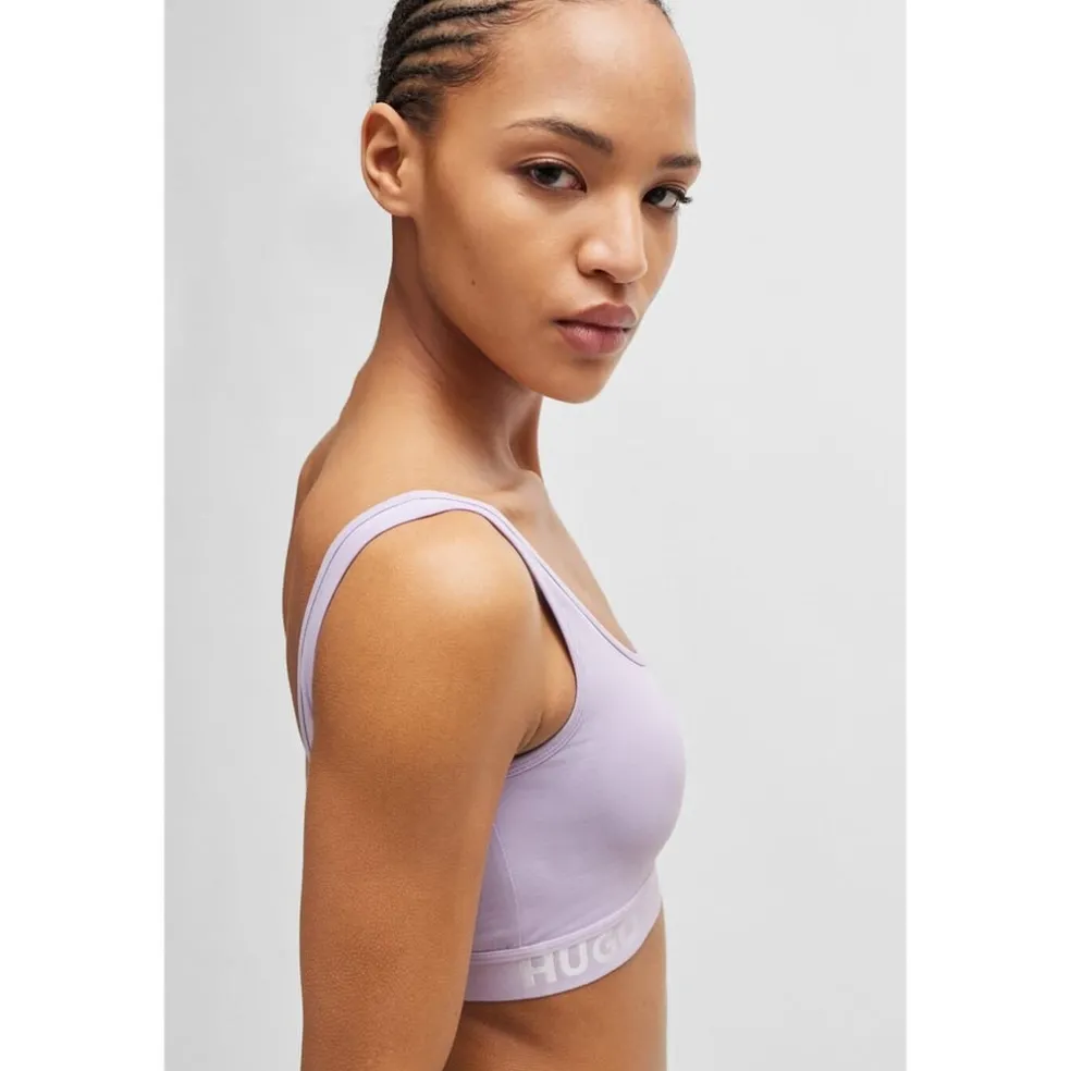 Hugo Logo Bralette in Purple