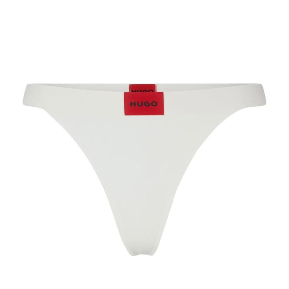 Hugo Logo Waistband Thong in Natural