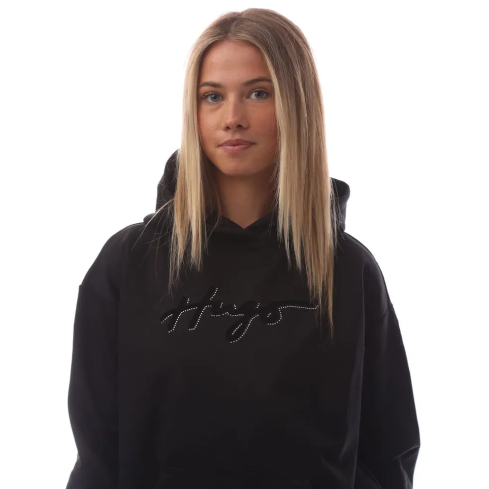 Hugo Nevalia Oversized-Fit Hoodie in Black