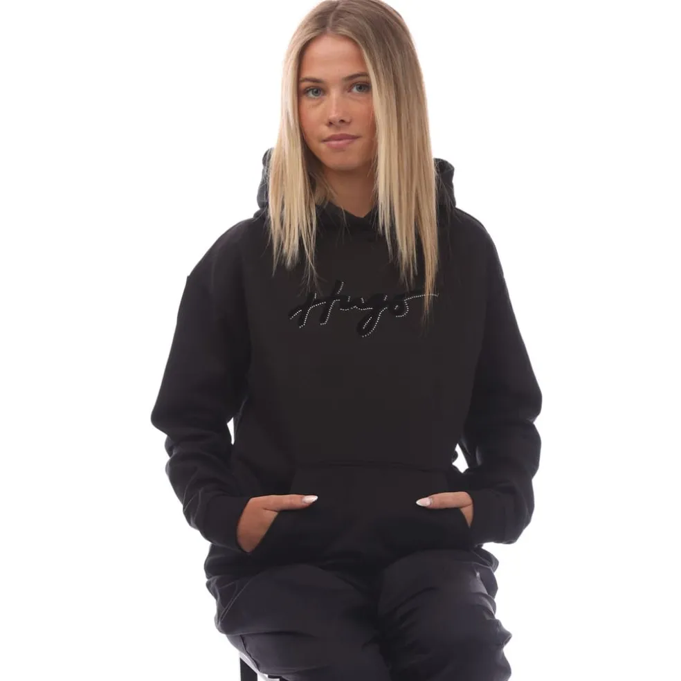 Hugo Nevalia Oversized-Fit Hoodie in Black