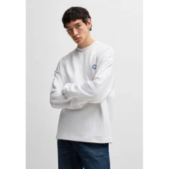 Hugo Ninnyo Crewneck Sweatshirt in White